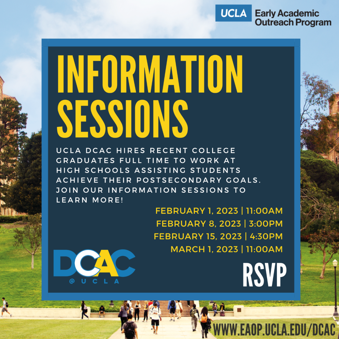 Flyer for Info Sessions