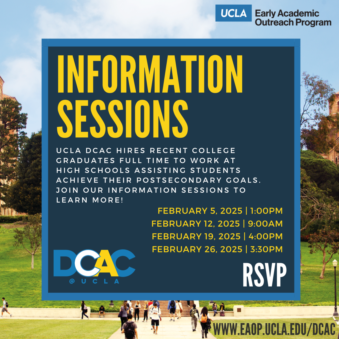 Info Sessions Listed for 2025